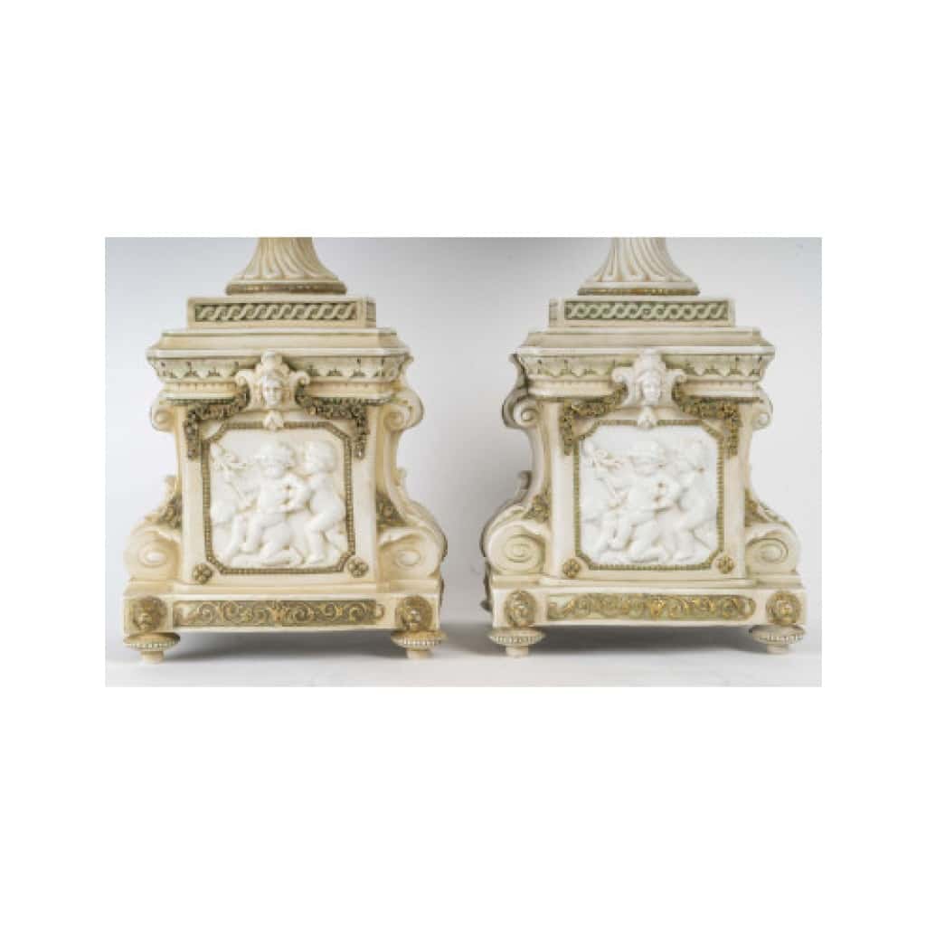 Paire de vases en biscuit et porcelaine – Époque XIXe siècle | Biron 