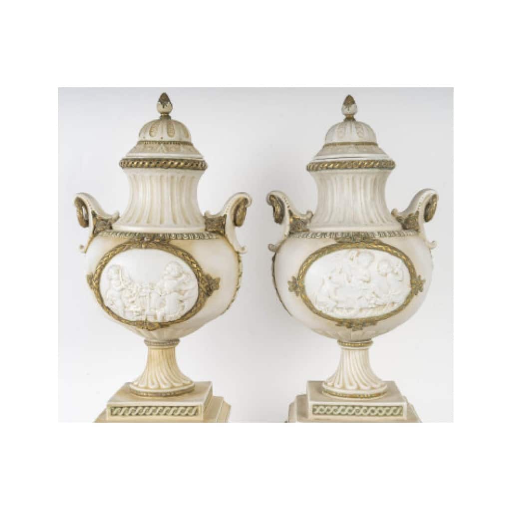 Paire de vases en biscuit et porcelaine – Époque XIXe siècle | Biron 
