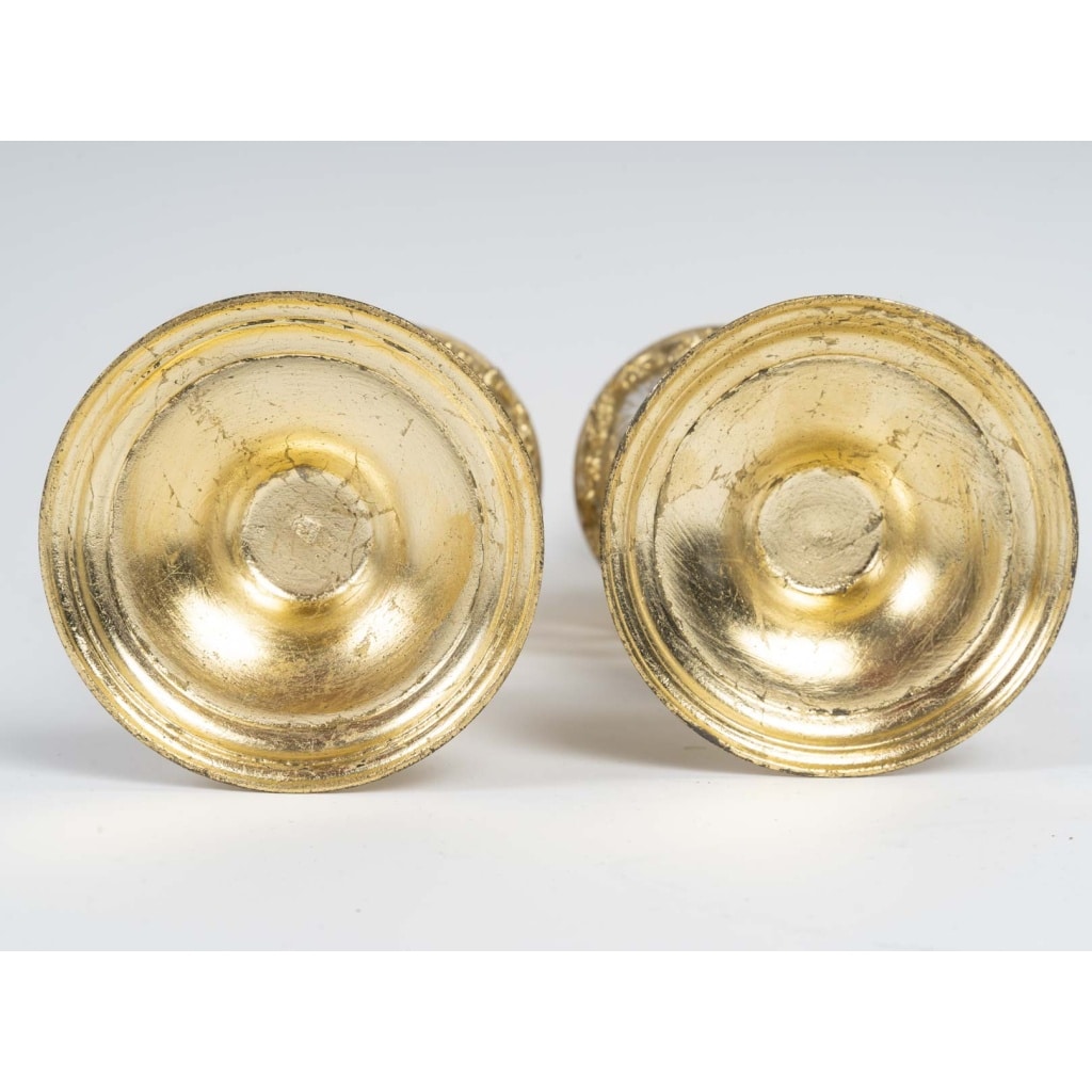 Paire de vases en cristal taillé et métal doré, XIXème siècle | Biron 