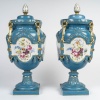 Pair of polychrome and gilded porcelain vases, XIXth century | Biron
