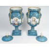 Pair of polychrome and gilded porcelain vases, XIXth century | Biron