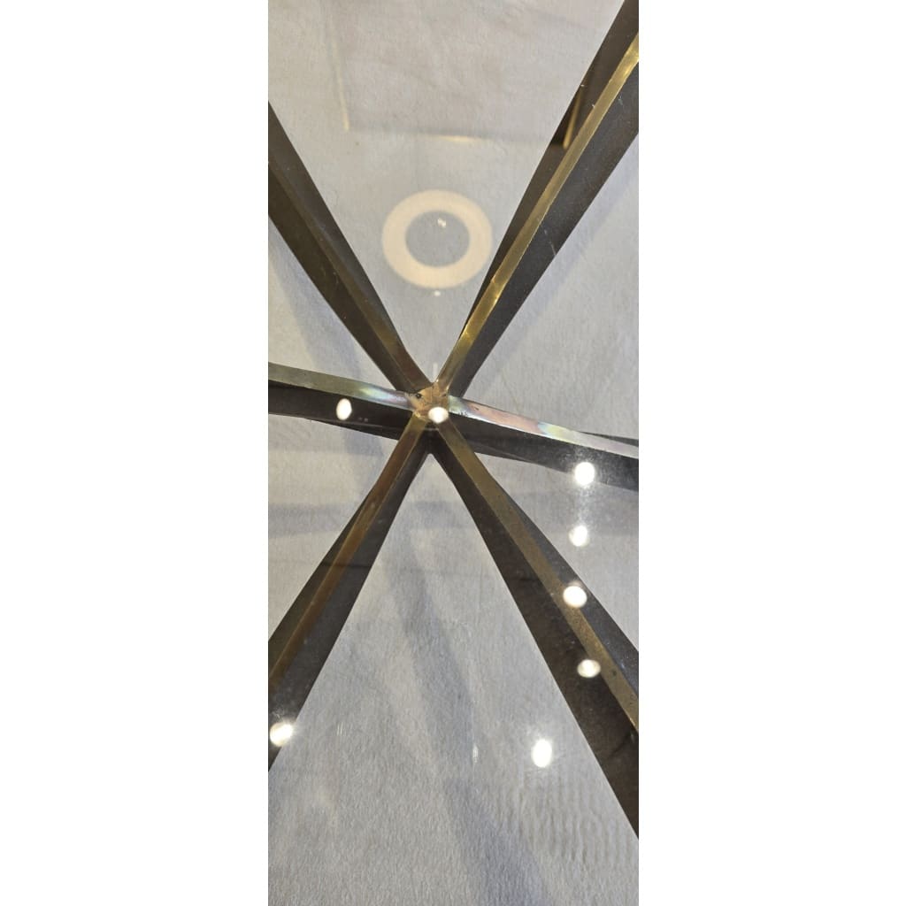 Rare table basse en verre et bronze | Biron 