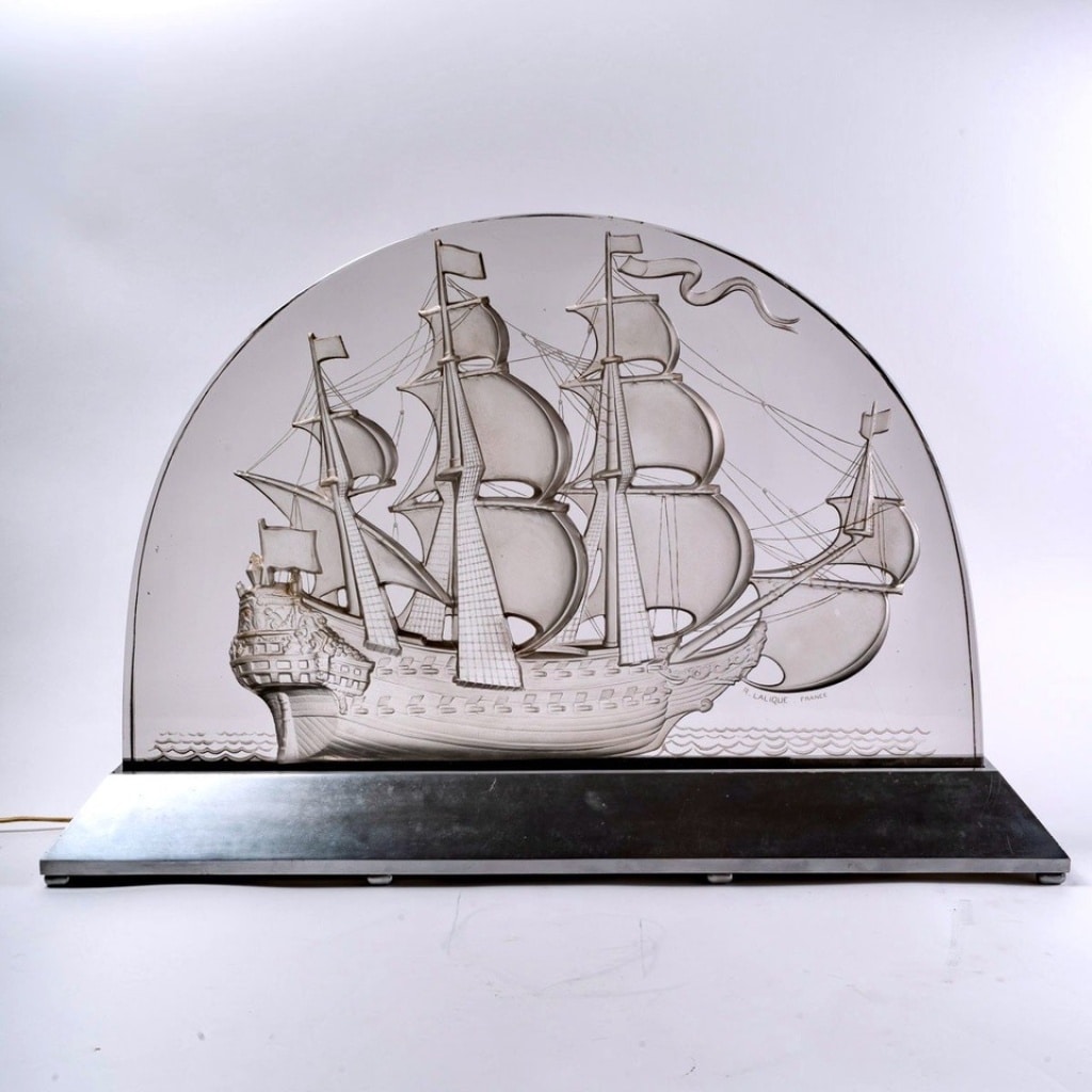 R.Lalique 1930- Surtout de table "Caravelle" 