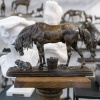 SCULPTURE – CHEVAL ET CHIEN A L’ÉCURIE , HENRI – ALFRED JACQUEMART (1824-1896) – BRONZE | Biron 