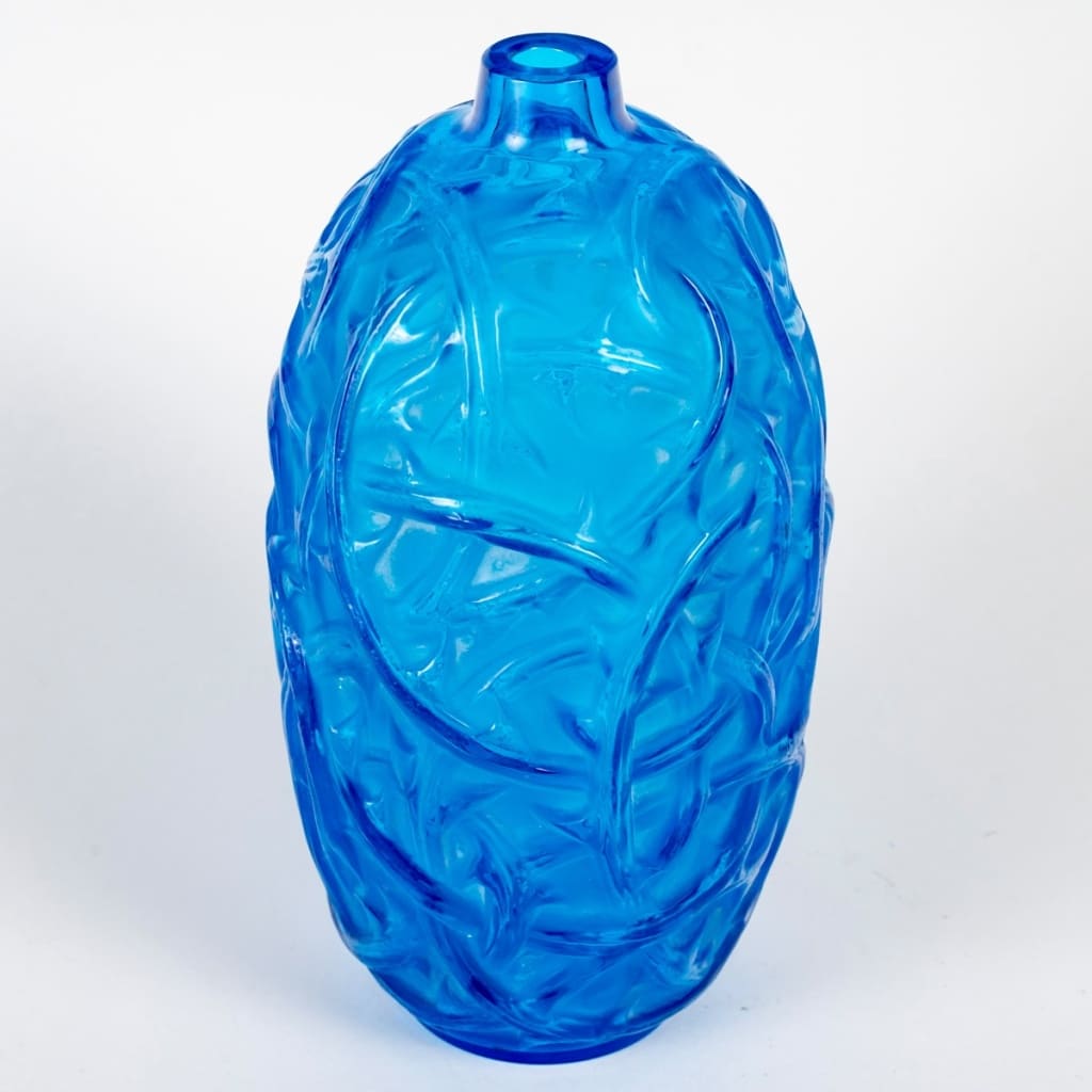 Vase « Ronces » verre bleu électrique de René LALIQUE | Biron 