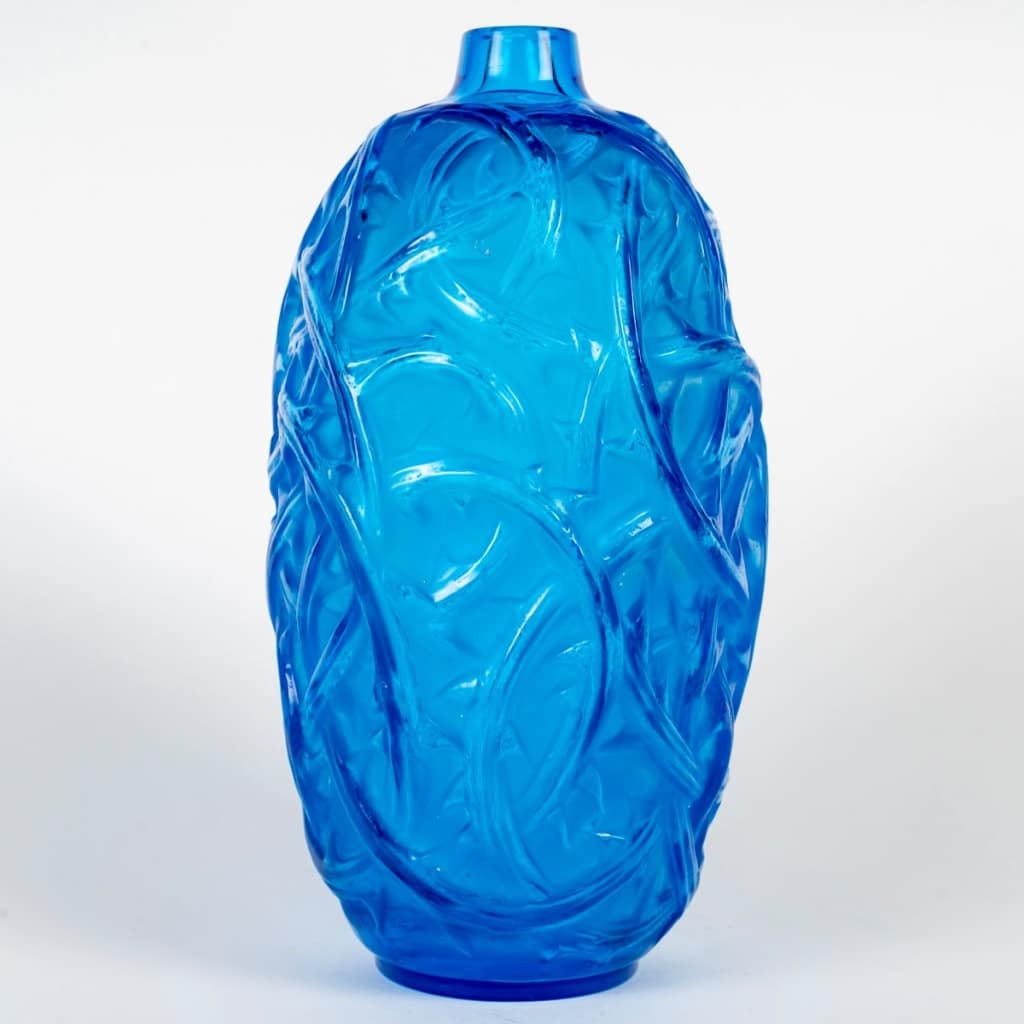 Vase « Ronces » verre bleu électrique de René LALIQUE | Biron 