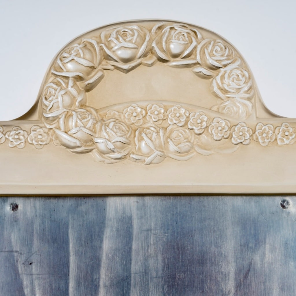 Cadre « Roses » verre blanc patiné sépia de René LALIQUE | Biron 