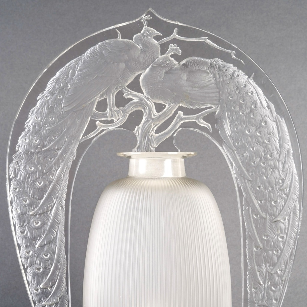 Veilleuse Tiare « Deux Paons » verre blanc de René LALIQUE | Biron 