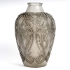 Vase « Lézards et Bluets » verre blanc patiné sépia de René LALIQUE | Biron 