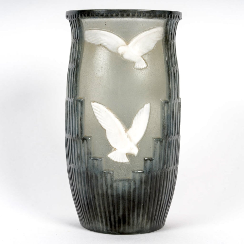 Vase « Palombes » pâte de verre de Gabriel ARGY-ROUSSEAU | Biron 