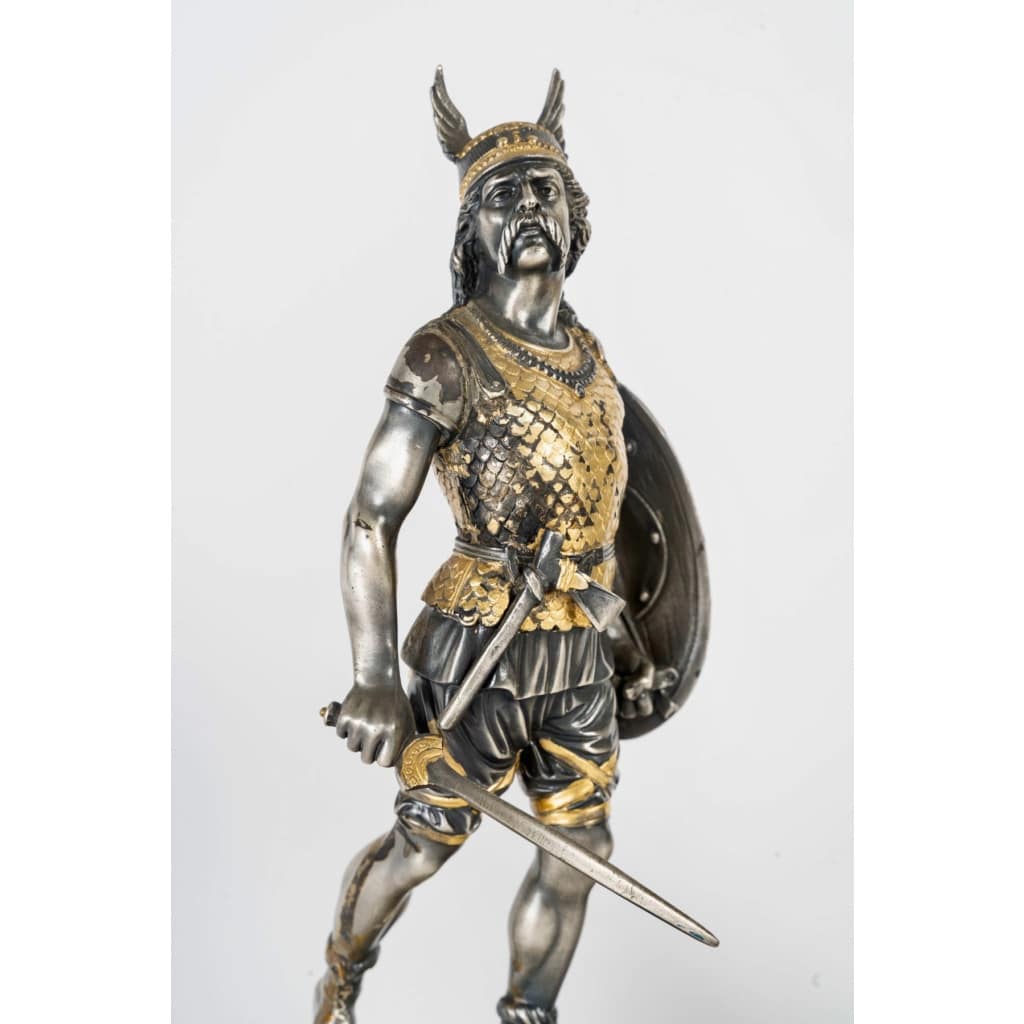 Émile-Coriolan Guillemin (1841-1907) Paire de Soldats Gaulois en bronze, circa 1875 | Biron 