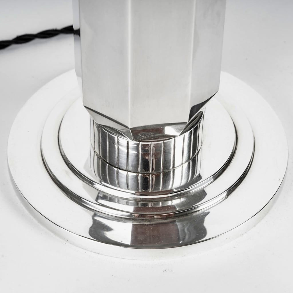 Lampe de Table argent massif et marbre de Jean E. PUIFORCAT | Biron 