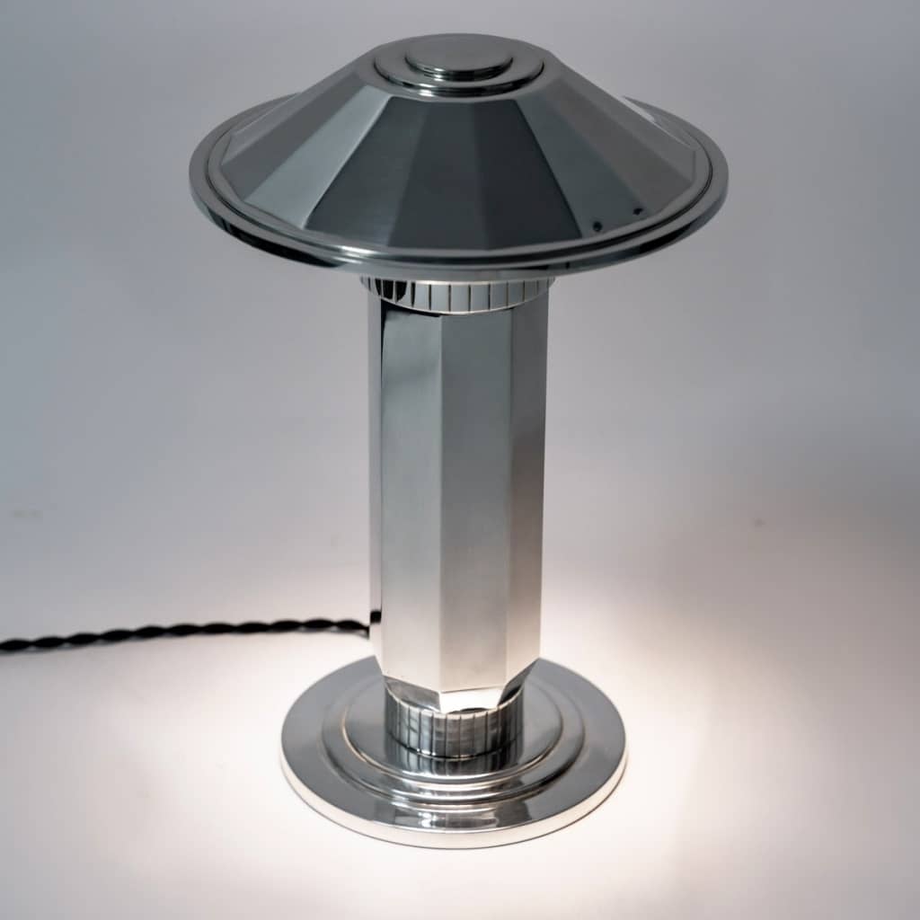 Lampe de Table argent massif et marbre de Jean E. PUIFORCAT | Biron 