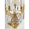 Paire de girandoles de style Louis XV en bronze doré et décor de cristal Baccarat vers 1850-1870 | Biron 