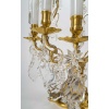 Paire de girandoles de style Louis XV en bronze doré et décor de cristal Baccarat vers 1850-1870 | Biron 