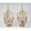 Paire de girandoles de style Louis XV en bronze doré et décor de cristal Baccarat vers 1850-1870 | Biron 
