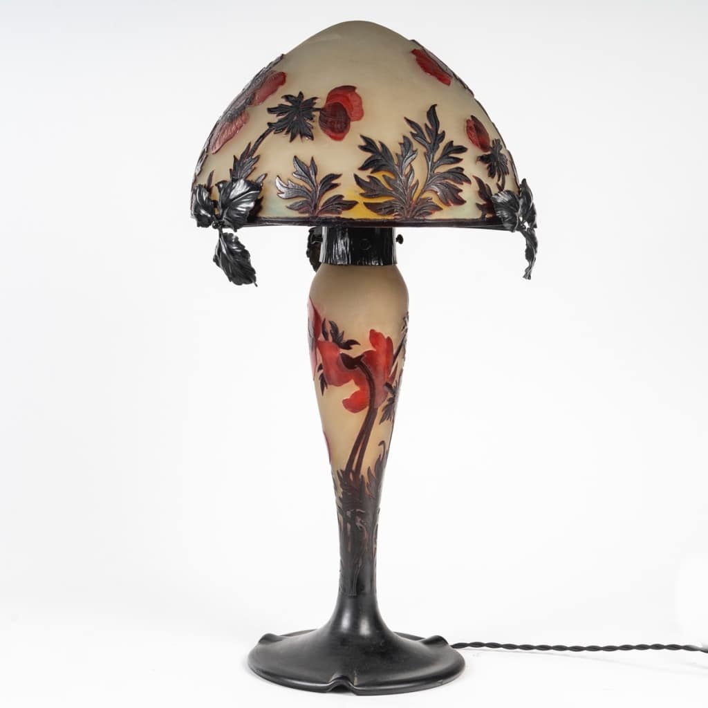 Muller Frères, Lunéville, Lampe en verre « Anémones » circa 1915 | Biron 