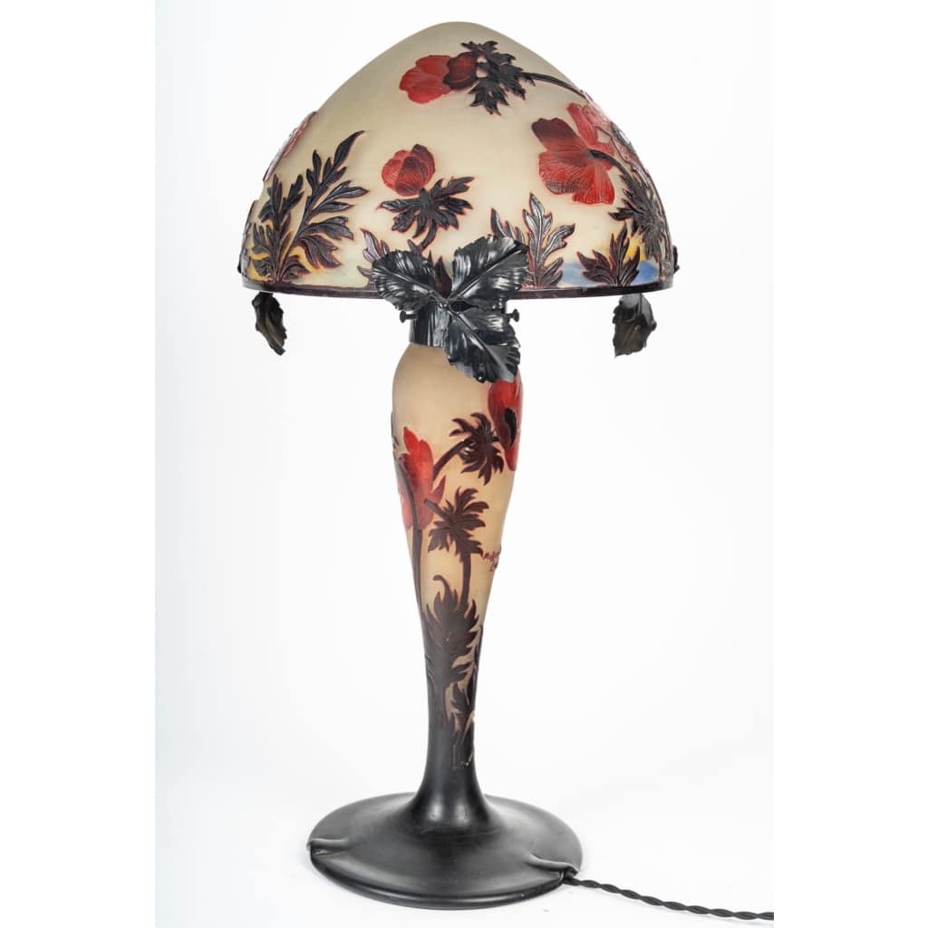 Muller Frères, Lunéville, Lampe en verre « Anémones » circa 1915 | Biron 