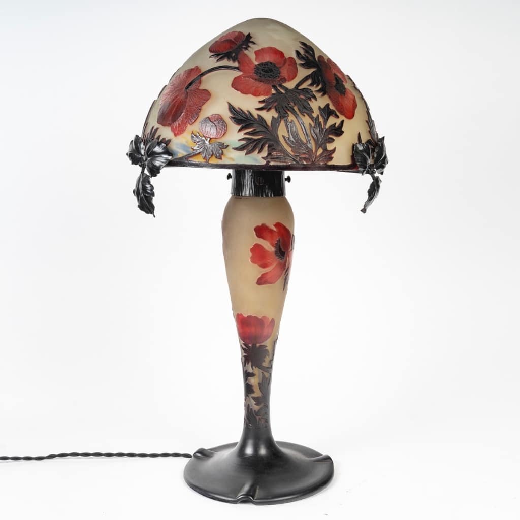 Muller Frères, Lunéville, Lampe en verre « Anémones » circa 1915 | Biron 