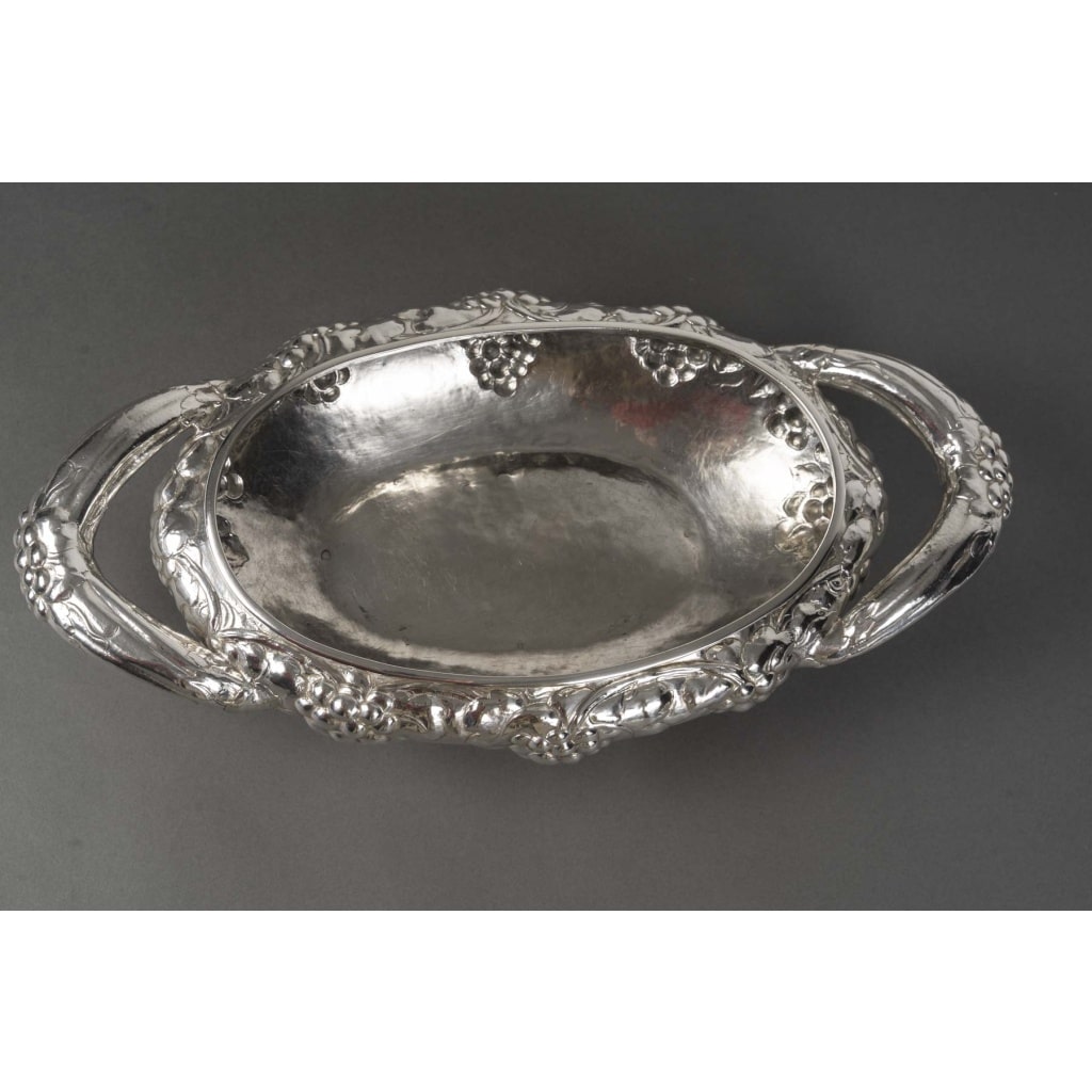 JEAN SERRIERE – Jardinière ovale en argent massif XXe vers 1920 | Biron 