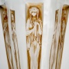Vase "Gobelet Six Figurines" verre blanc patiné sépia de René LALIQUE 
