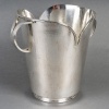 Art Deco Modernist Champagne Bucket in Hammered Silver Metal by Jean DESPRES | Biron