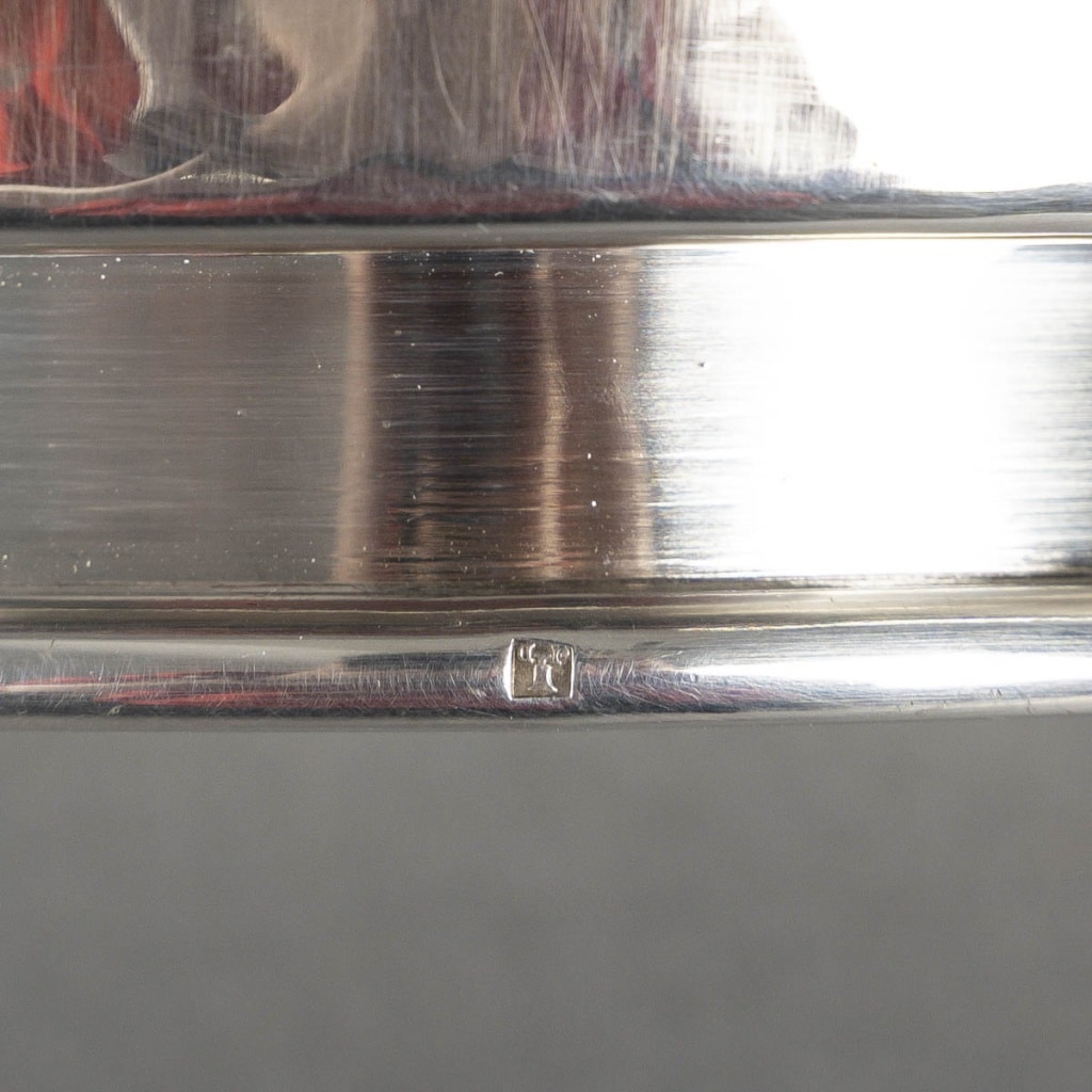 Art Deco Modernist Champagne Bucket in Hammered Silver Metal by Jean DESPRES | Biron