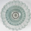 Suite de 4 Bougeoirs « Dahlias » verre blanc patiné bleu et émaillé noir | Biron 