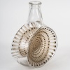 Carafe "Reine Marguerite" verre blanc patiné sépia et émaillé brun de René LALIQUE 