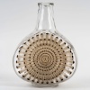 Carafe "Reine Marguerite" verre blanc patiné sépia et émaillé brun de René LALIQUE 