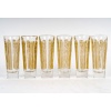 Suite de 6 Gobelets "Six Figurines" verre blanc patiné sépia de René LALIQUE 