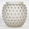 Vase « Cactus » verre blanc émaillé noir de René LALIQUE | Biron 