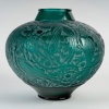 Vase « Aras » verre vert canard patiné blanc de René LALIQUE | Biron 