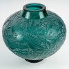 Vase « Aras » verre vert canard patiné blanc de René LALIQUE | Biron 