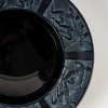 Cendrier "Archers" verre noir patiné blanc de René LALIQUE 