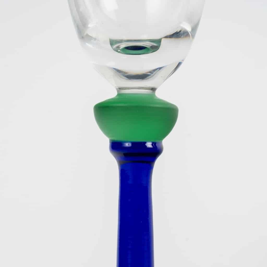 Service de Verres "Torsadior" cristal blanc, blanc et bleu de Christian DIOR 
