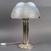Lampe « Dahlias » verre opalescent et bronze nickelé de René LALIQUE | Biron 