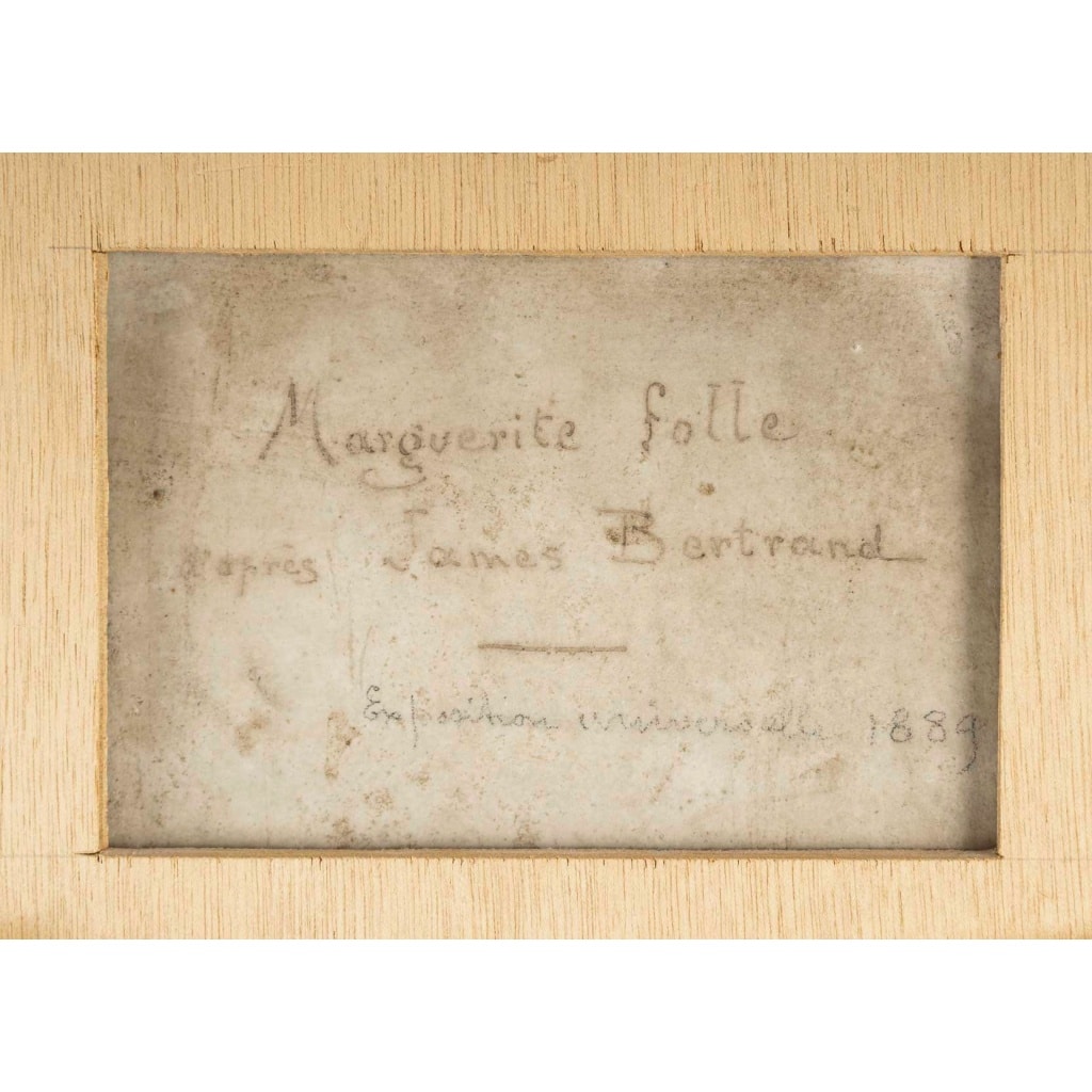 Hortense Richard (1858-1940) “Marguerite Folle” Plaque en porcelaine Exposition Universelle 1889 | Biron 