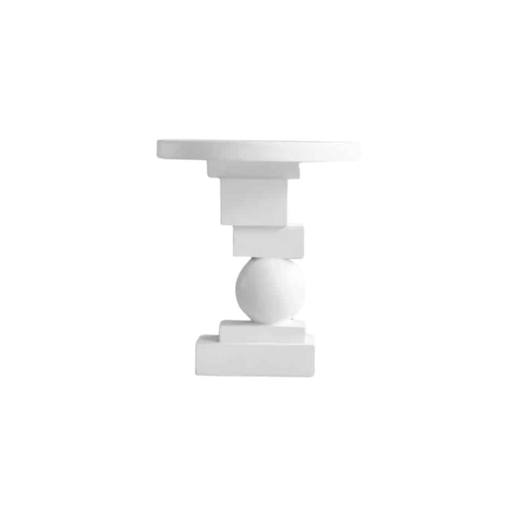 Bout de canapé, table d’appoint couleur blanc, model Artiste, œuvre contemporaine, XXIème siècle. | Biron 