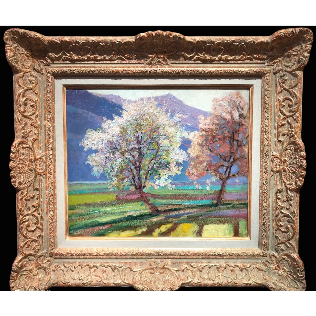 Charreton Victor Tableau Postimpressionniste Début XXè Paysage Ensoleillé Peinture Huile Signée Certificat d’authenticité | Biron 
