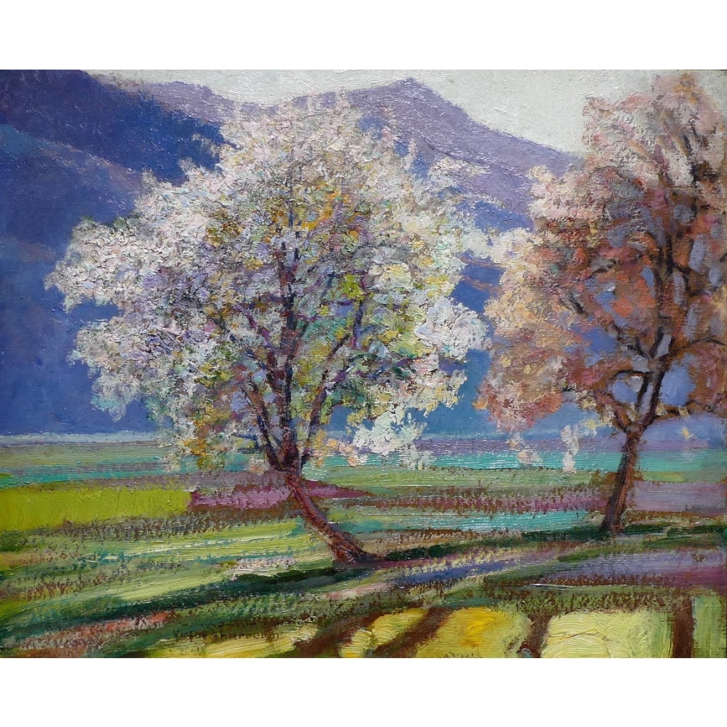 Charreton Victor Tableau Postimpressionniste Début XXè Paysage Ensoleillé Peinture Huile Signée Certificat d’authenticité | Biron 