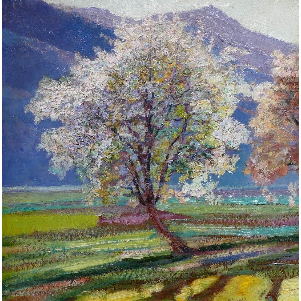 Charreton Victor Tableau Postimpressionniste Début XXè Paysage Ensoleillé Peinture Huile Signée Certificat d’authenticité | Biron 
