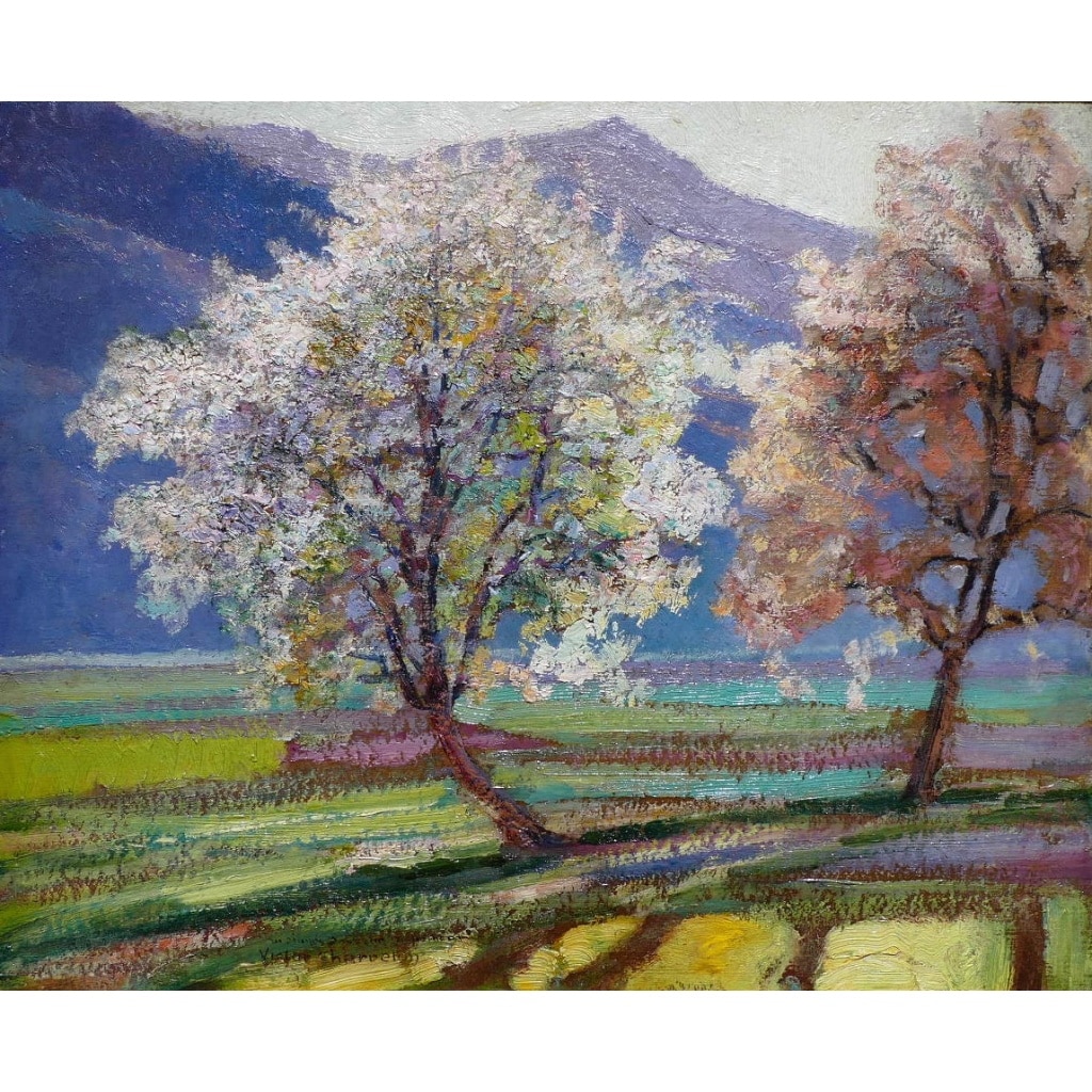 Charreton Victor Tableau Postimpressionniste Début XXè Paysage Ensoleillé Peinture Huile Signée Certificat d’authenticité | Biron 