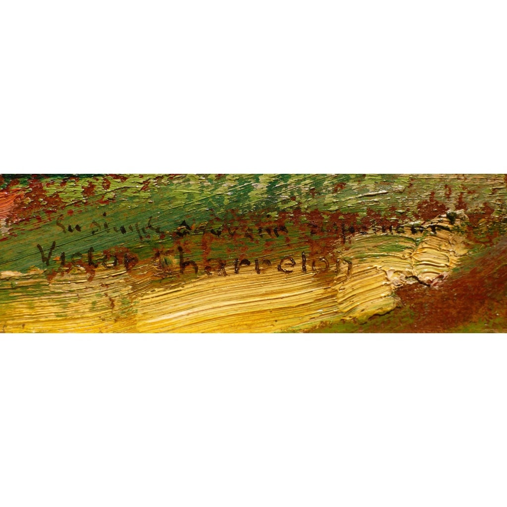 Charreton Victor Tableau Postimpressionniste Début XXè Paysage Ensoleillé Peinture Huile Signée Certificat d’authenticité | Biron 