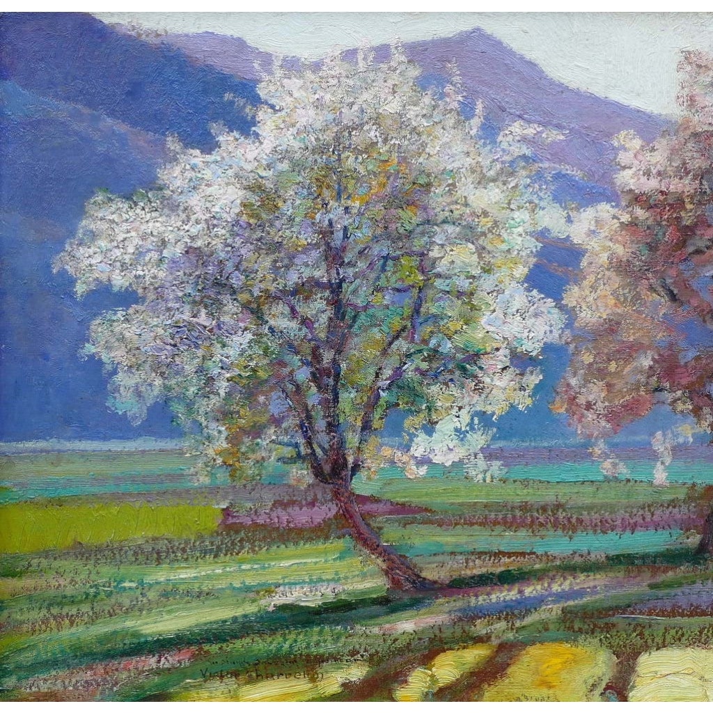 Charreton Victor Tableau Postimpressionniste Début XXè Paysage Ensoleillé Peinture Huile Signée Certificat d’authenticité | Biron 