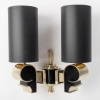 1960 Paire d’appliques doubles en bronze Atelier Petitot | Biron 