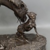 Sculpture - Jument à L’ Écurie Jouant Avec Un Chien , Pierre - Jules Mêne (1810-1879) - Bronze 