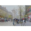 GALIEN LALOUE Tableau 20è Paris Animation sur les Grands Boulevards Gouache Signée Certificat d’authenticité | Biron 