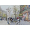 GALIEN LALOUE Tableau 20è Paris Animation sur les Grands Boulevards Gouache Signée Certificat d’authenticité | Biron 