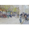 GALIEN LALOUE Tableau 20è Paris Animation sur les Grands Boulevards Gouache Signée Certificat d’authenticité | Biron 